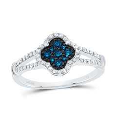 1/3CTW-DIA P1 GIFT BLUE DIAMOND CLOVER RING