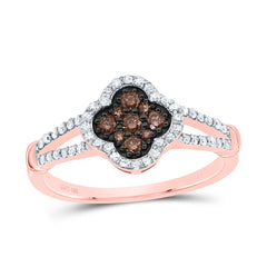 1/3CTW-DIA P1 GIFT COGNAC NATURAL CLOVER RING