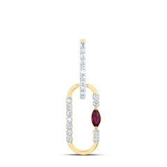 1/12CTW-DIA CN 3X2MM MQ-RU NAT GEM PAPER CLIP PENDANT
