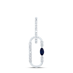 1/12CTW-DIA CN 3X2MM MQ-BS NAT GEM PAPER CLIP PENDANT