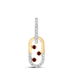 1/10CTW-DIA CN 1/20CTW RD-RU NAT GEM PAPER CLIP PENDANT