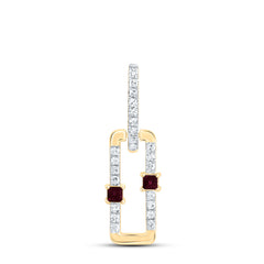 1/10CTW-DIA CN 0.03 CTW PR-RU NAT GEM PAPER CLIP PENDANT