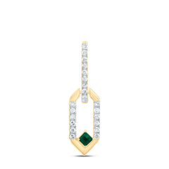 1/10CTW-DIA CN 1.7MM PR-EM NAT GEM PAPER CLIP PENDANT