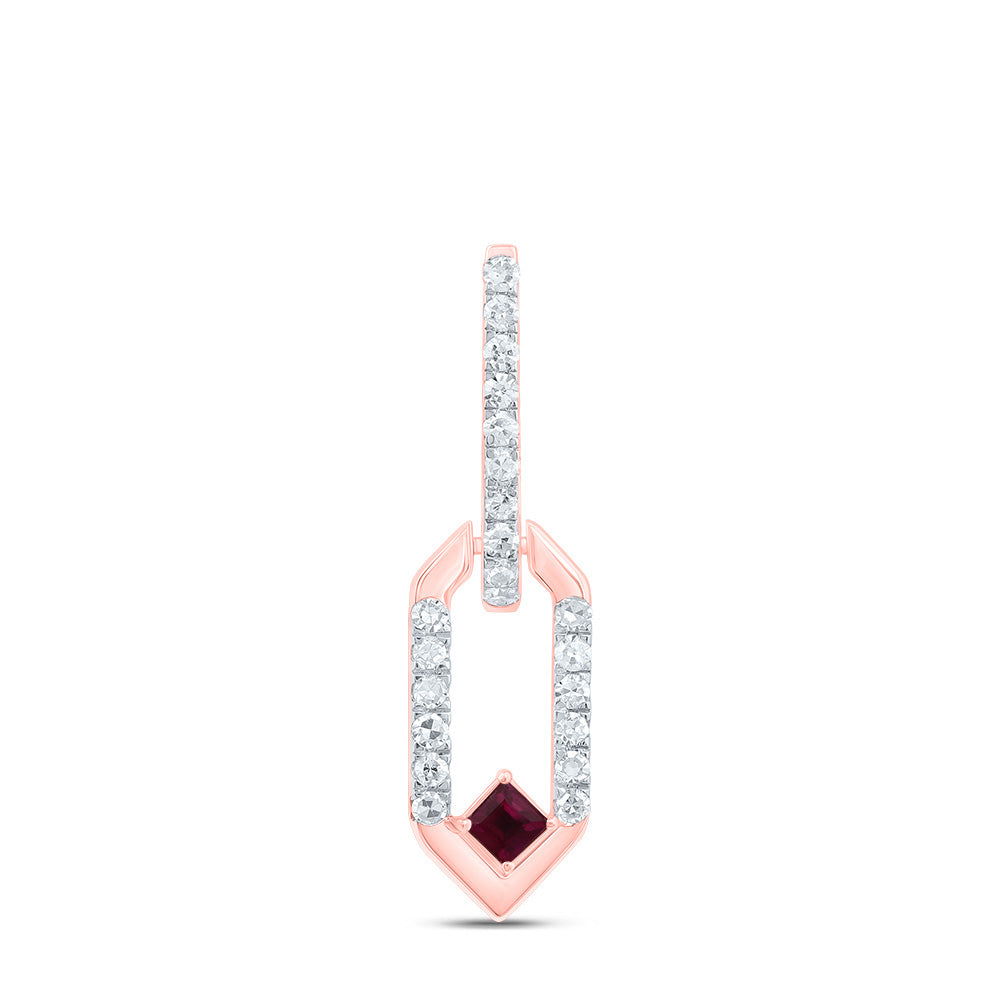 1/10CTW-DIA CN 1.7MM PR-RU NAT GEM PAPER CLIP PENDANT