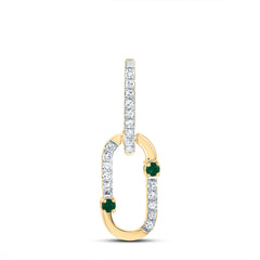 1/12CTW-DIA CN 0.03CTW RD-EM NAT GEM PAPER CLIP PENDANT