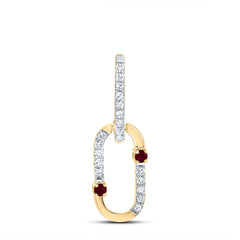 1/12CTW-DIA CN 0.03CTW RD-RU NAT GEM PAPER CLIP PENDANT
