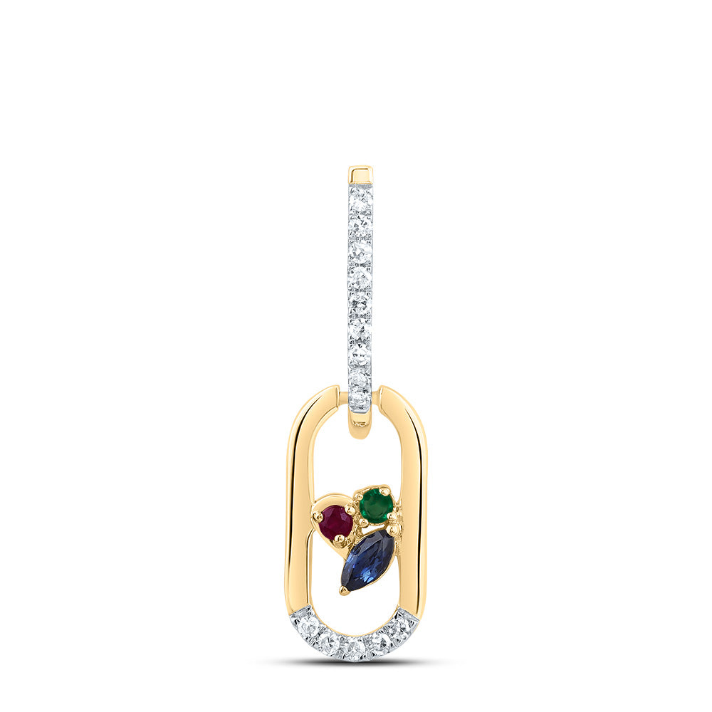 1/20CTW-DIA CN 1.4MM RD-RU/EM, 3X2MM MQ-BS NAT GEM PAPER CLIP PENDANT