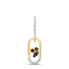 1/20CTW-DIA CN 1.4MM RD-RU/EM, 3X2MM MQ-BS NAT GEM PAPER CLIP PENDANT