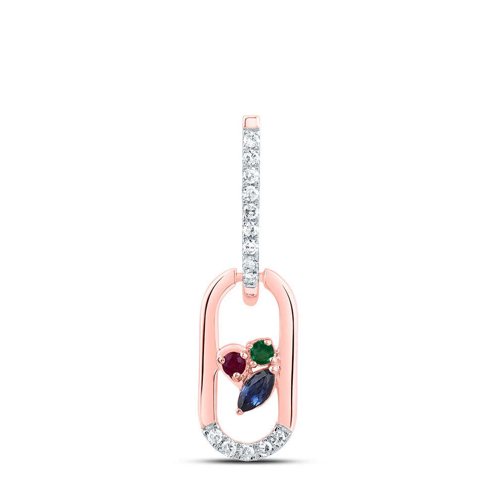1/20CTW-DIA CN 1.4MM RD-RU/EM, 3X2MM MQ-BS NAT GEM PAPER CLIP PENDANT