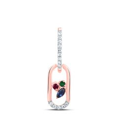 1/20CTW-DIA CN 1.4MM RD-RU/EM, 3X2MM MQ-BS NAT GEM PAPER CLIP PENDANT