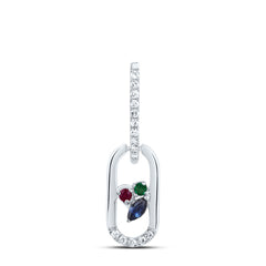 1/20CTW-DIA CN 1.4MM RD-RU/EM, 3X2MM MQ-BS NAT GEM PAPER CLIP PENDANT