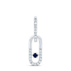 1/10CTW-DIA CN 1.8MM RD-BS NAT GEM PAPER CLIP PENDANT