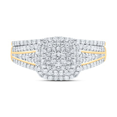 1/2CTW-DIA NK CUSHION DOUBLE HALO BRIDAL SET