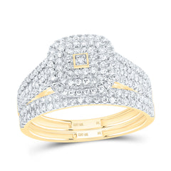 5/8CTW-DIA NK CUSHION DOUBLE HALO BRIDAL SET