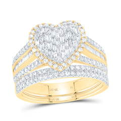 3/4CTW-DIA NK FASHION HEART BRIDAL SET