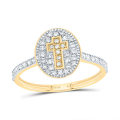 1/4CTW-DIA NK GIFT CROSS OVAL RING