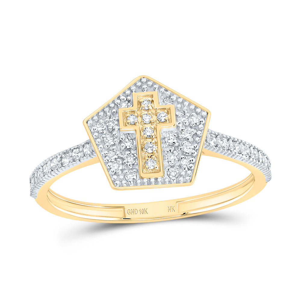 1/5CTW-DIA NK GIFT CROSS PENTAGON RING