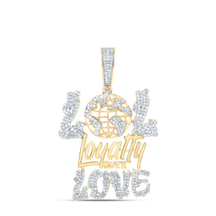 1 1/2CTW-DIA NK "LOL LOYALTY OVER LOVE" MENS CHARM