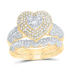 1 1/5CTW-DIA NK FASHION HEART BRIDAL SET