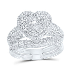 1 1/5CTW-DIA NK FASHION HEART BRIDAL SET