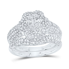 1 1/4CTW-DIA NK FASHION FLOWER BRIDAL SET