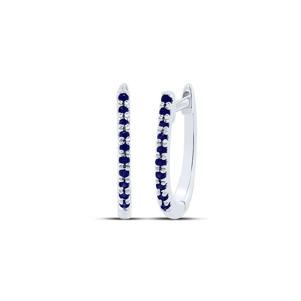 1/12CTW BS-RD NAT GEM FASHION HOOPS EARRING