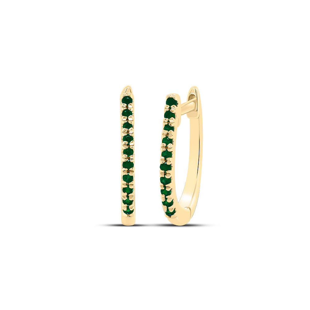 1/20CTW EM-RD NAT GEM FASHION HOOPS EARRING