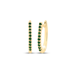 1/20CTW EM-RD NAT GEM FASHION HOOPS EARRING