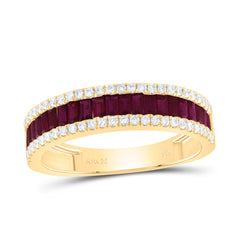 1/4 CTW-DIA ANA M 7/8CTW-BG-RU NAT GEM LADIES BAND