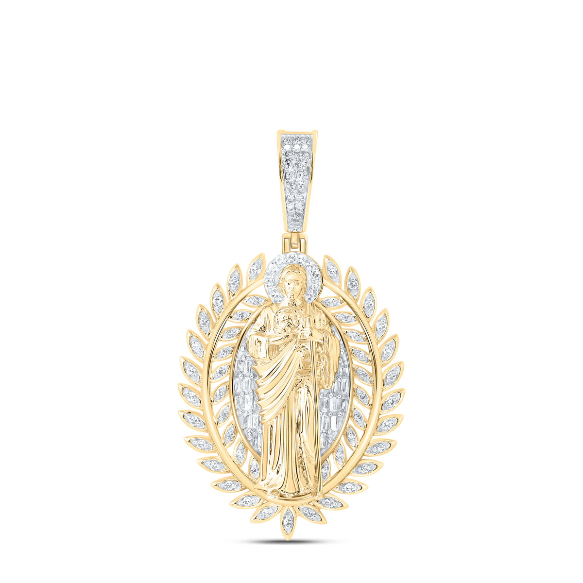 1/2CTW-DIA NK ST.JUDE MENS CHARM