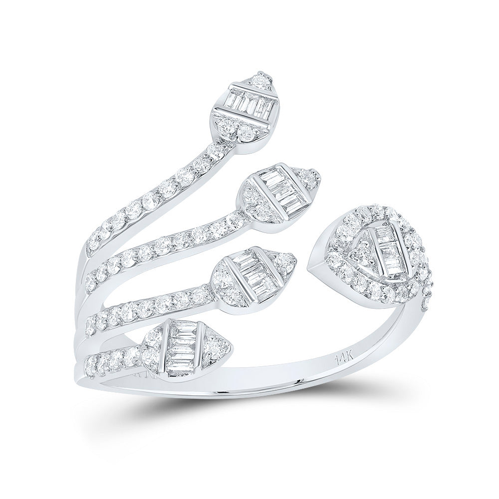 14K White Gold 5/8 CTW-Natural Diamond Fashion Ring 3.66 Gram