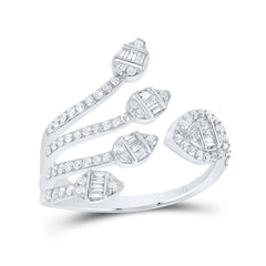 14K White Gold 5/8 CTW-Natural Diamond Fashion Ring 3.66 Gram