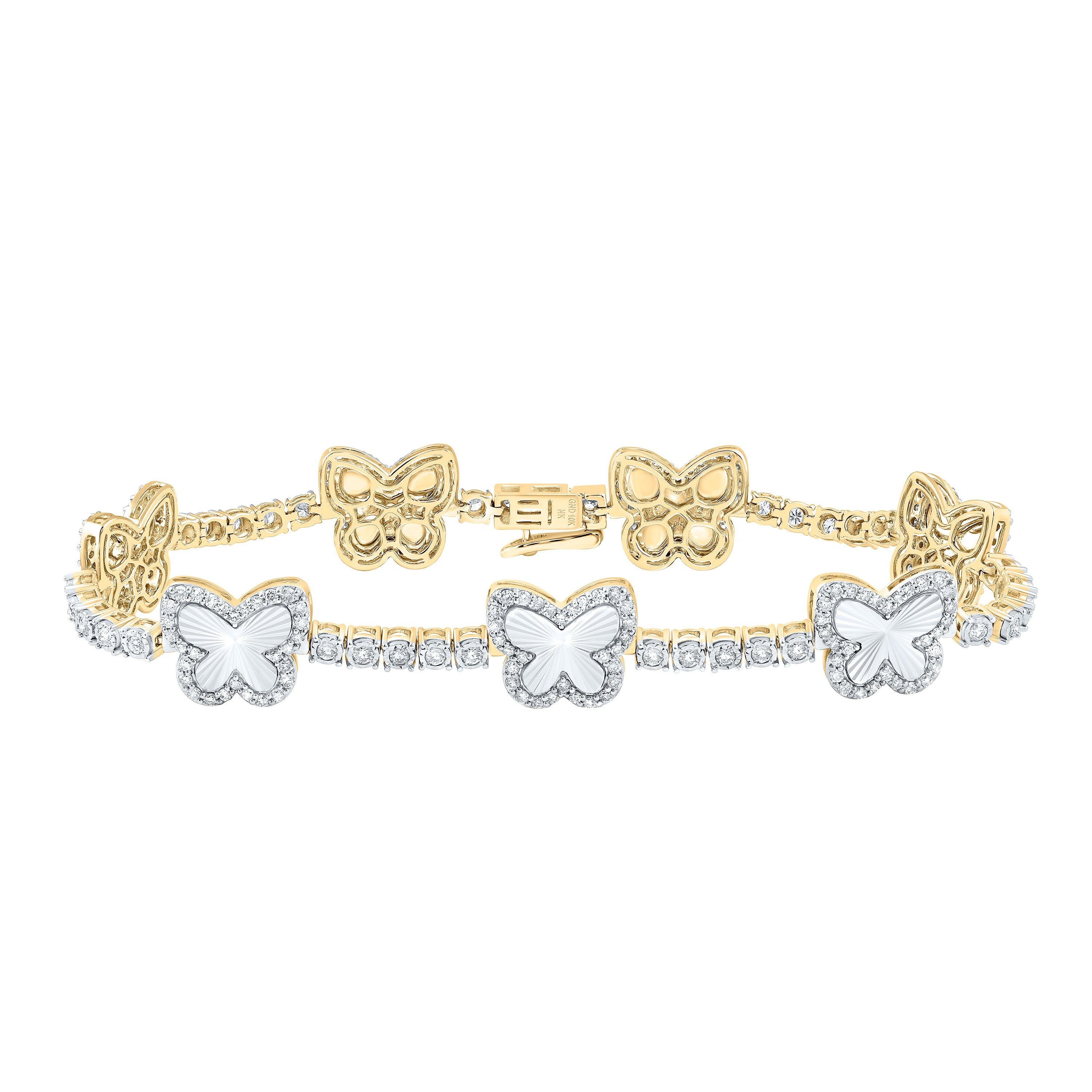 1 7/8CTW-DIA NK FASHION BUTTERFLY BRACELET (7 INCH)