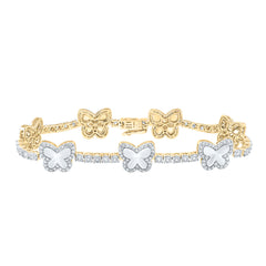 1 7/8CTW-DIA NK FASHION BUTTERFLY BRACELET (7 INCH)