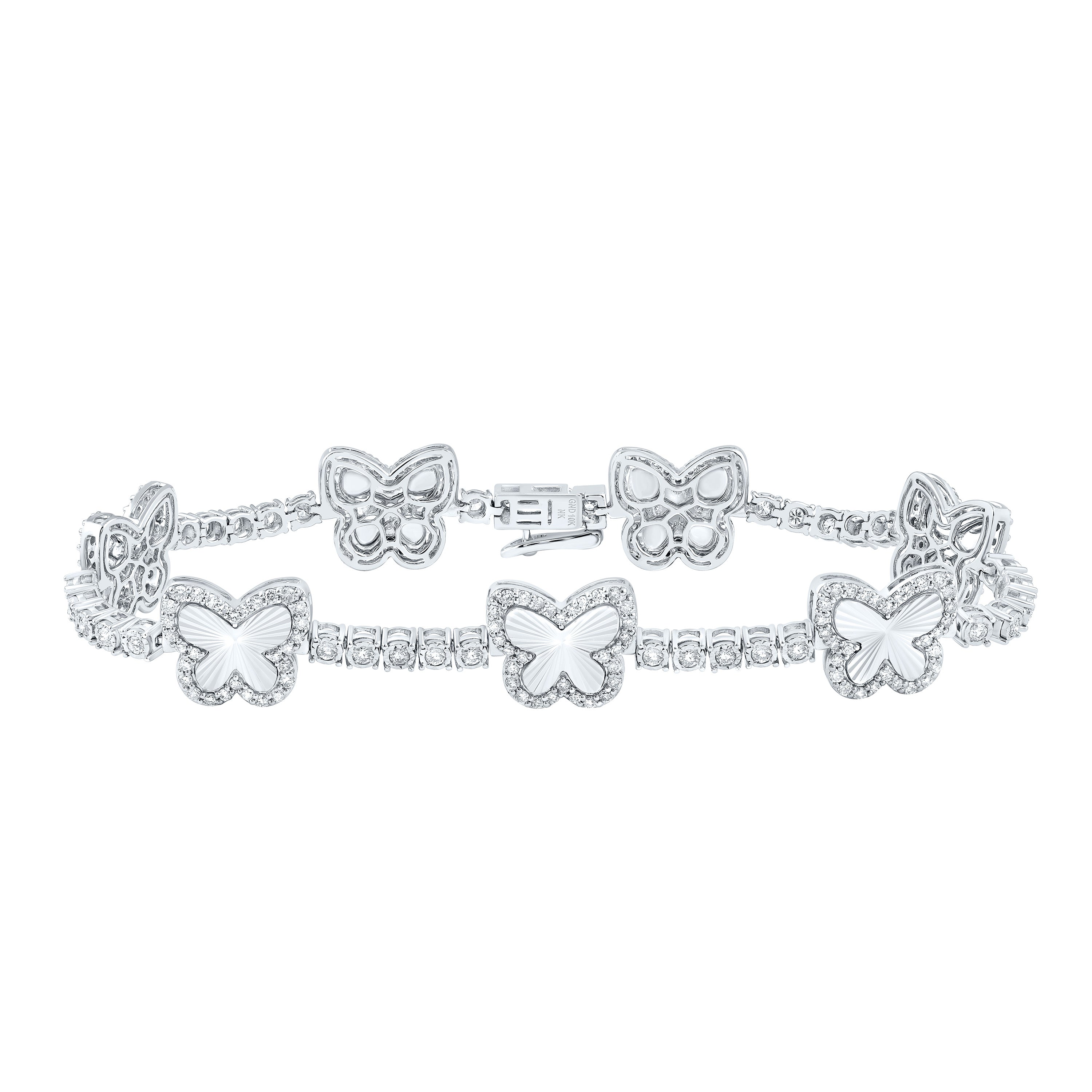 1 7/8CTW-DIA NK FASHION BUTTERFLY BRACELET (7 INCH)