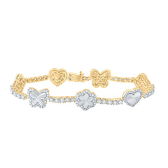 1 3/4CTW-DIA NK FASHION HEART BRACELET (7 INCH)