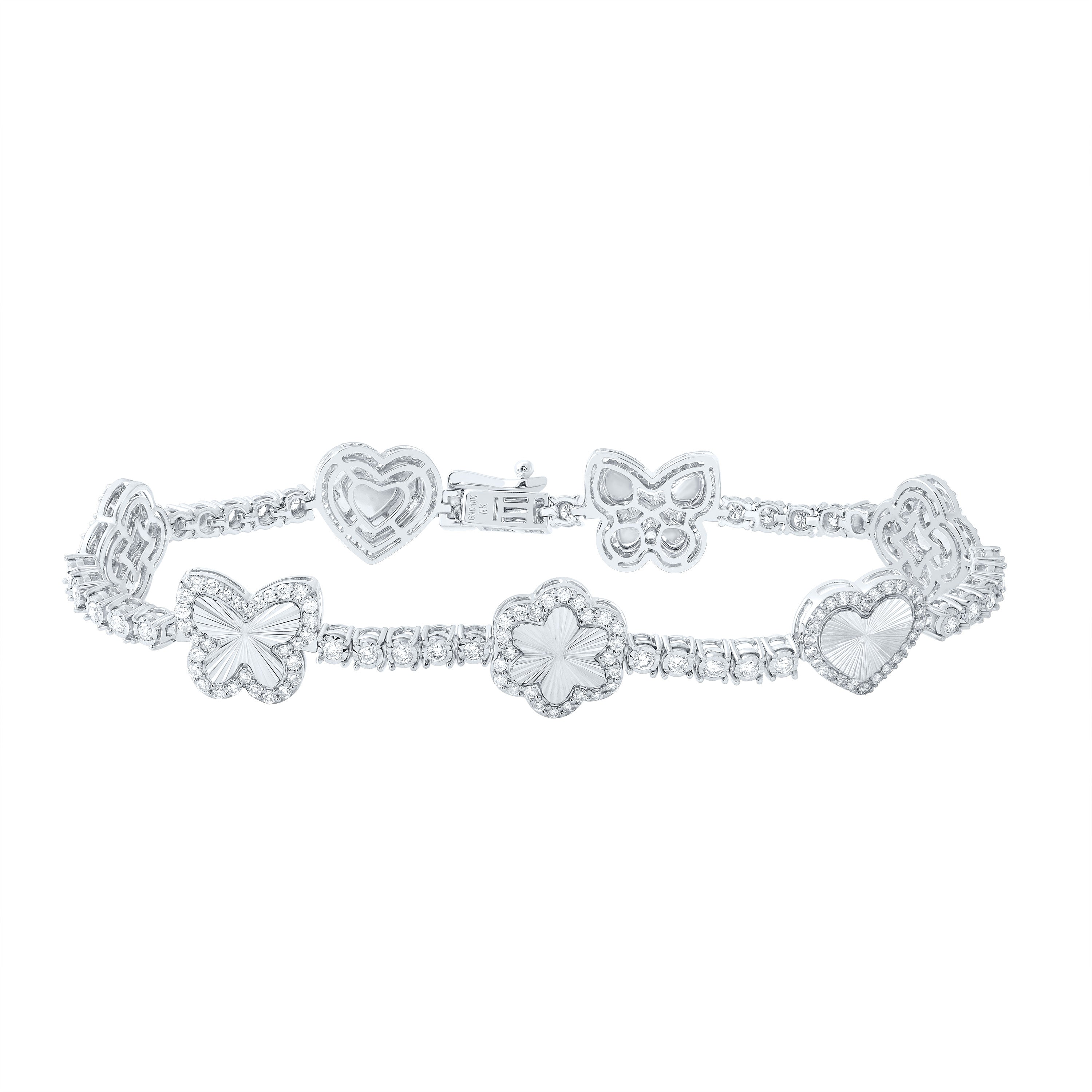 1 3/4CTW-DIA NK FASHION HEART BRACELET (7 INCH)