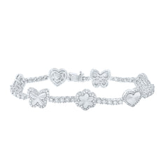 1 3/4CTW-DIA NK FASHION HEART BRACELET (7 INCH)