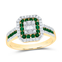 3/8CTW-DIA ANA M 3/8CTW-RD-EM NAT GEM OCTAGON RING