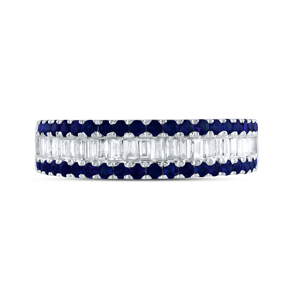 3/8CTW- DIA ANA M BAGUETTE 3/4CTW RD-BS NAT GEM LADIES BAND