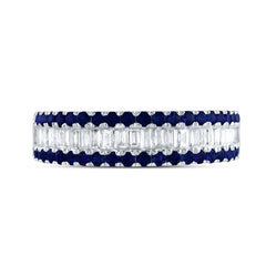 3/8CTW- DIA ANA M BAGUETTE 3/4CTW RD-BS NAT GEM LADIES BAND