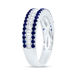 3/8CTW- DIA ANA M BAGUETTE 3/4CTW RD-BS NAT GEM LADIES BAND