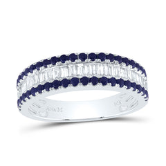 3/8CTW- DIA ANA M BAGUETTE 3/4CTW RD-BS NAT GEM LADIES BAND