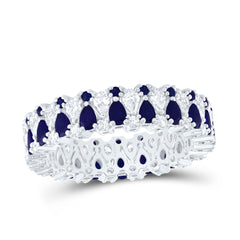 14K White Gold 1 CTW-Natural Diamond 1 1/3 CTW-Ps-Bs, 1/4 CTW-Rd-Bs Natural Gemstone Ladies Band 3.8 Gram