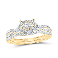 1/3CTW-DIA NK FASHION CUSHION FLOWER BRIDAL SET