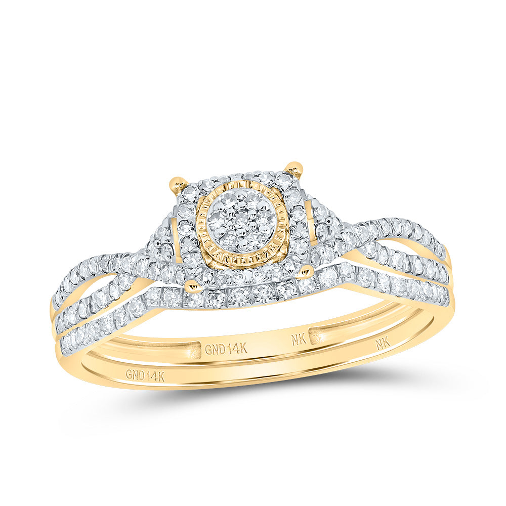 1/3CTW-DIA NK FASHION CUSHION FLOWER BRIDAL SET