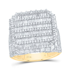 3CTW-DIA NK FASHION OCTAGON BAGUETTE MENS RING