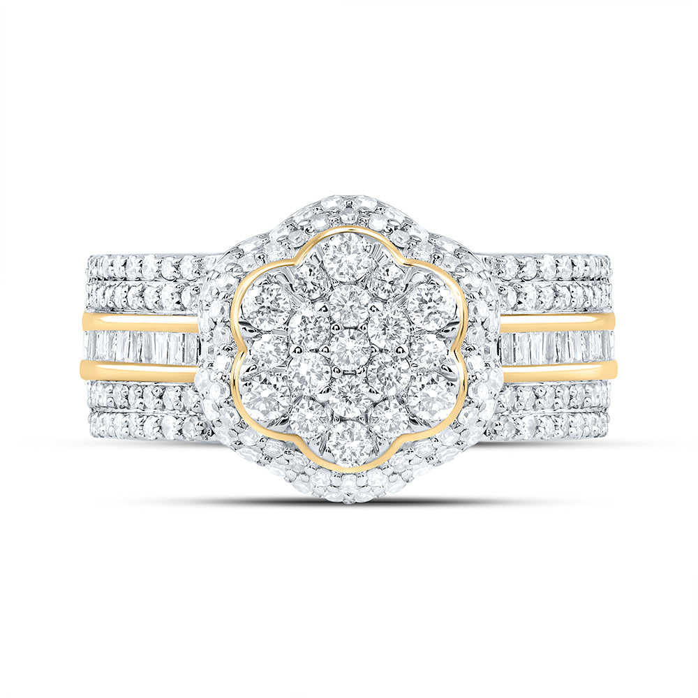 1CTW-DIA NK FASHION FLOWER RING