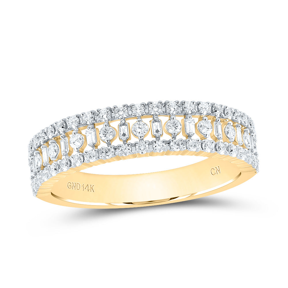 14K Yellow Gold 1/2 CTW-Natural Diamond Fashion Ladies Band 3.20 Gram