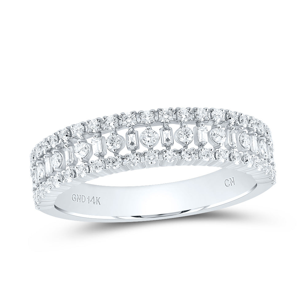 14K White Gold 1/2 CTW-Natural Diamond Fashion Ladies Band 3.73 Gram